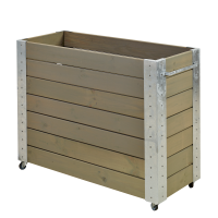 Cubic blomsterkasse med hjul 120×50×95cm gråbrun