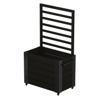 Cubic blomsterkasse med hjul og espalier 87&times;50&times;155cm sort