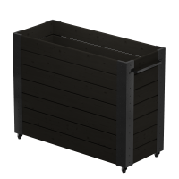 Cubic blomsterkasse med hjul 120&times;50&times;95 cm sort