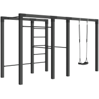 Outdoor Fitness tr&aelig;ningsstativ -model 3 sort med sorte beslag