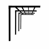 Arcade pergola til v&aelig;gmontering 575x189cm sort