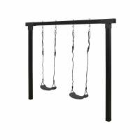 Cubic gyngestativ med 2 gynger med beslag sort