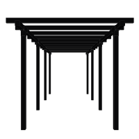 Pergola dobbelt 664x238cm sort