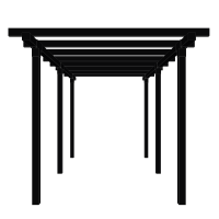 Pergola dobbelt 476x238cm sort