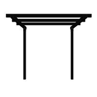 Pergola dobbelt forl&aelig;ngermodul 188x238cm sort