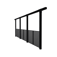 Pergola enkelt med 3 moduler og Tokyo hegn 664cm sort