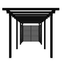 Pergola dobbelt med Tokyo hegn 664x238cm sort