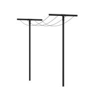 Pipe t&oslash;rrestativ i st&aring;l inkl. snor og beslag sort