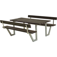 Wega bord/b&aelig;nkes&aelig;t med rygl&aelig;n 177 cm RePlast sort