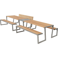 Zigma bord og b&aelig;nkes&aelig;t med 1 rygl&aelig;n 392 cm ThermoWood&reg; tr&aelig;