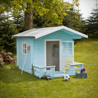 Legehus 182&times;161 cm + 72 cm terrasse - ubehandlet - inkl. tagpap