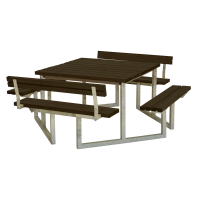 Twist bord/b&aelig;nkes&aelig;t med 2 rygl&aelig;n 204 cm sort