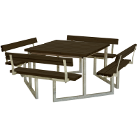 Twist bord/b&aelig;nkes&aelig;t med 4 rygl&aelig;n 227 cm sort