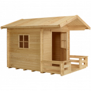 Legehus 182×161 cm og 72 cm terrasse i ubehandlet nåletræ