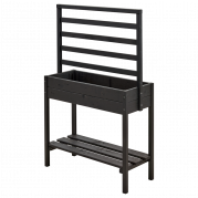 Basic plantekasse med espalier og hylde 88×37×137cm sort