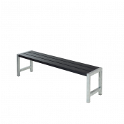 Plankeb&aelig;nk 176 cm med sort n&aring;letr&aelig; og st&aring;l stel