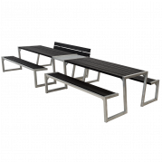 Zigma bord og b&aelig;nkes&aelig;t med 1 rygl&aelig;n 392 cm sort