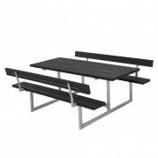 Basic bord/b&aelig;nkes&aelig;t med rygl&aelig;n 177 cm RePlast sort