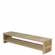 Tralleb&aelig;nk Rustik Design med hylde 218&times;49 cm drivt&oslash;mmerfarve