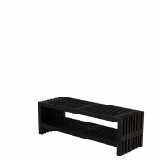 Tralleb&aelig;nk Rustik Design med hylde 138&times;49 cm sort