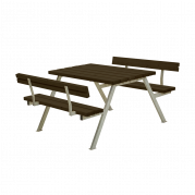 Alpha bord/b&aelig;nkes&aelig;t med 2 rygl&aelig;n 118 cm sort