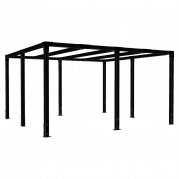 Cubic pergola 387x387cm sort