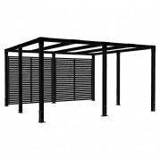 Cubic pergola med Tokyo hegn 387x387cm sort