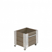 Cubic blomsterkasse med hjul 46×50×45cm gråbrun