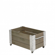 Cubic blomsterkasse med hjul 87×50×45cm gråbrun
