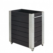 Cubic blomsterkasse med hjul 87×50×95cm sort