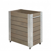 Cubic blomsterkasse med hjul 87×50×95cm gråbrun