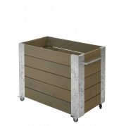 Cubic blomsterkasse med hjul 87×50×70cm gråbrun