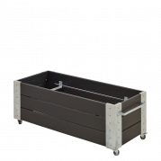Cubic blomsterkasse med hjul 120×50×45cm sort
