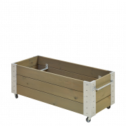 Cubic blomsterkasse med hjul 120×50×45cm gråbrun