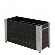 Cubic blomsterkasse med hjul 120&times;50&times;70cm sort