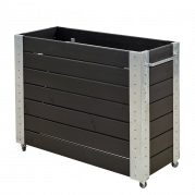 Cubic blomsterkasse med hjul 120×50×95cm sort
