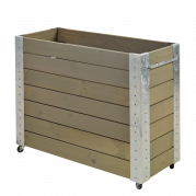 Cubic blomsterkasse med hjul 120×50×95cm gråbrun