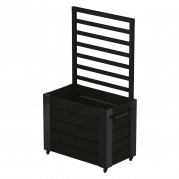 Cubic blomsterkasse med hjul og espalier 87&times;50&times;155cm sort