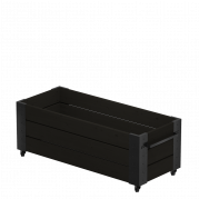 Cubic blomsterkasse med hjul 120&times;50&times;45 cm sort