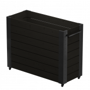 Cubic blomsterkasse med hjul 120&times;50&times;95 cm sort