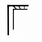 Arcade pergola til v&aelig;gmontering 198x149cm sort