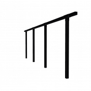 Pergola enkelt med  3 moduler 664cm sort