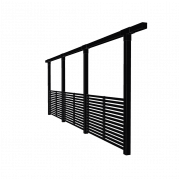 Pergola enkelt med 3 moduler og Tokyo hegn 664cm sort