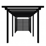 Pergola dobbelt med Tokyo hegn 664x238cm sort