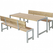 Plus plankes&aelig;t med rygl&aelig;n 186 cm ThermoWood fyrretr&aelig;