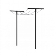 Pipe t&oslash;rrestativ i st&aring;l inkl. snor og beslag sort