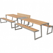Zigma bord og b&aelig;nkes&aelig;t med 1 rygl&aelig;n 392 cm ThermoWood&reg; tr&aelig;