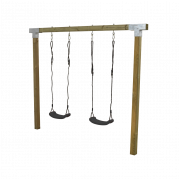 Cubic gyngestativ med 2 gynger trykimpr&aelig;gneret