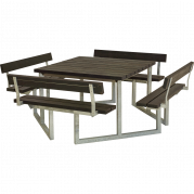 Twist bord/b&aelig;nkes&aelig;t med 4 rygl&aelig;n 227 cm RePlast sort