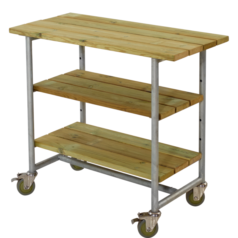 Urban Picnic plante/grillbord med 2 hylder trykimpr&aelig;gneret